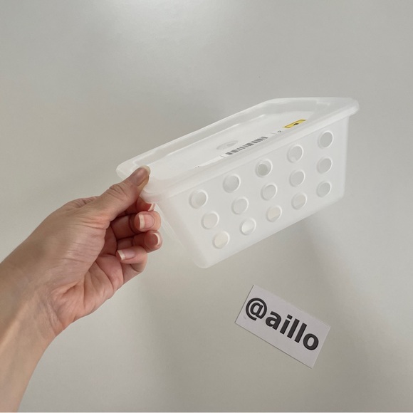 IKEA RUNDBAL Storage box with lid, natural - Picture 6 of 15